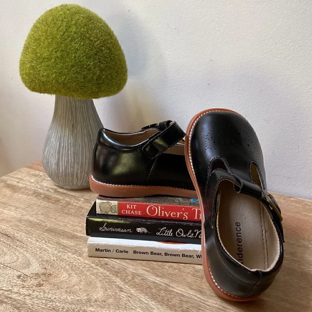 Kiderence Girls Flat Dress Shoes School Oxfords Mary Jane Black Shoe New